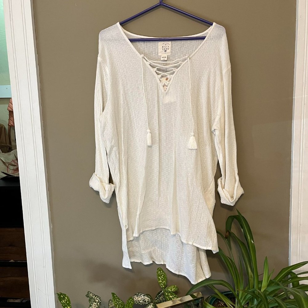 Billabong White Cover Up Dress/Shirt